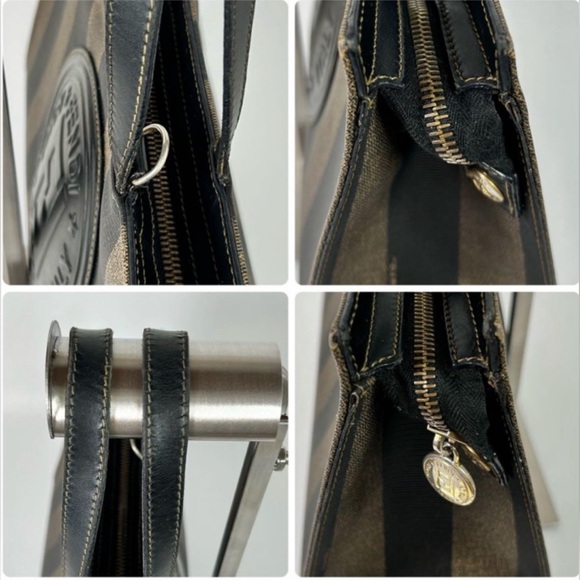 FENDI Roma Pequin Mini Tote Bag Vintage Including Entrupy COA - Picture 7 of 10